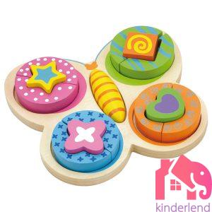 VIGA Block Puzzle Butterfly- Дрвена сложувалка за деца- пеперутка