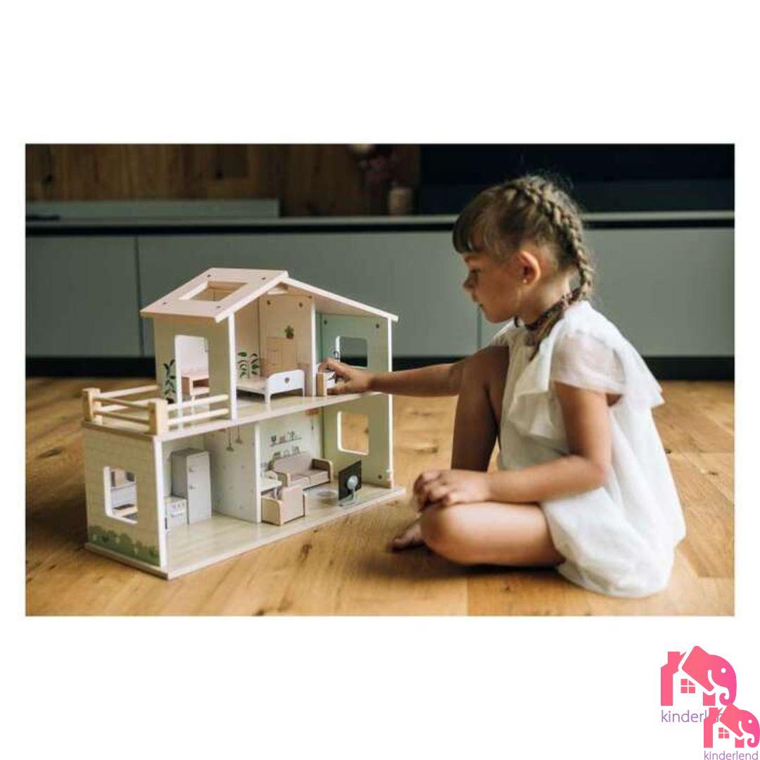 FREE 2 PLAY ДРВЕНА КУЌА ЗА КУКЛИ СО МЕБЕЛ ELLA - Image 2