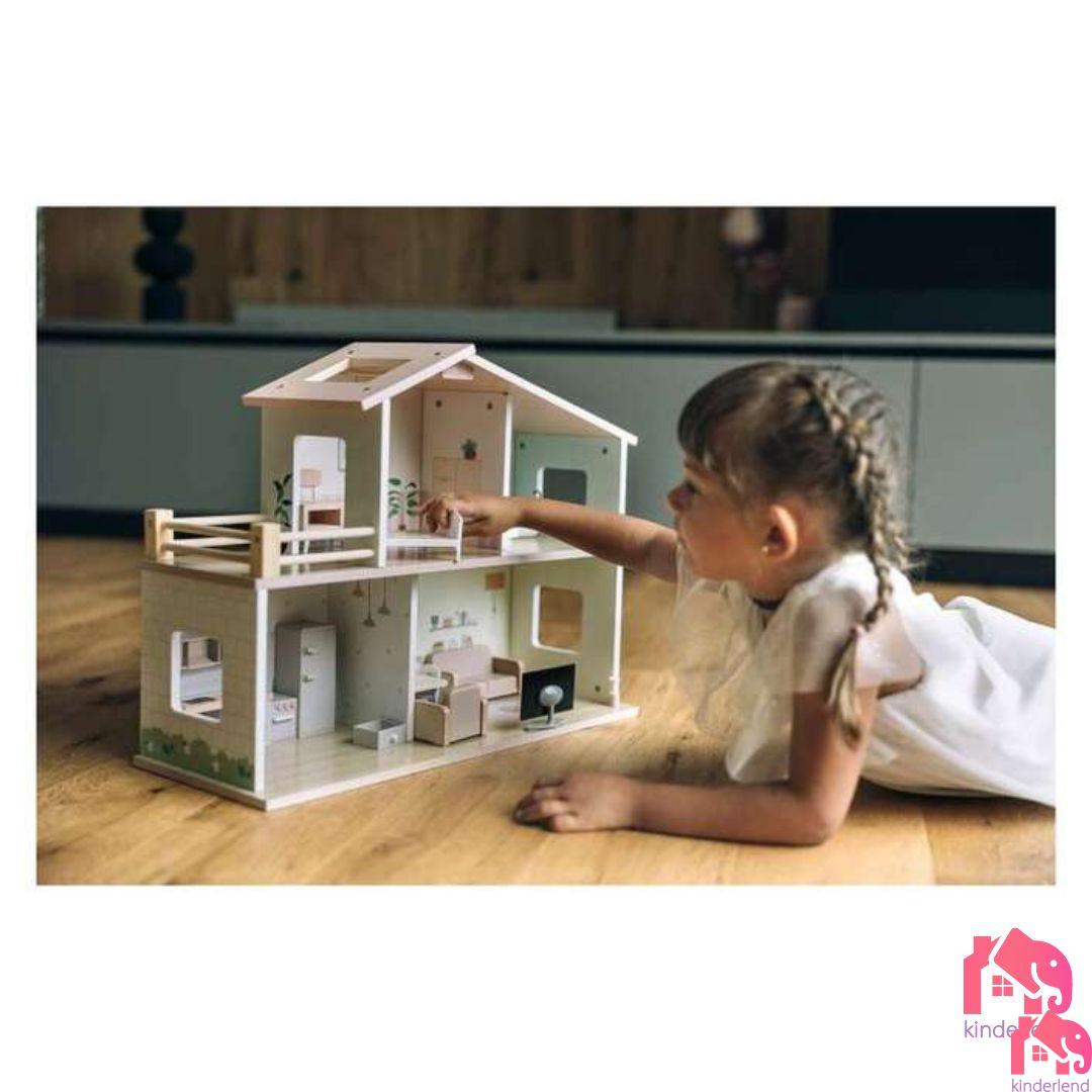 FREE 2 PLAY ДРВЕНА КУЌА ЗА КУКЛИ СО МЕБЕЛ ELLA - Image 3